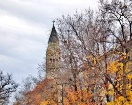 St. Peters Catholic Church in the Autumn Sky