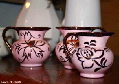 These wonderul pink tea cups at Clementine Vintage in Strasburg